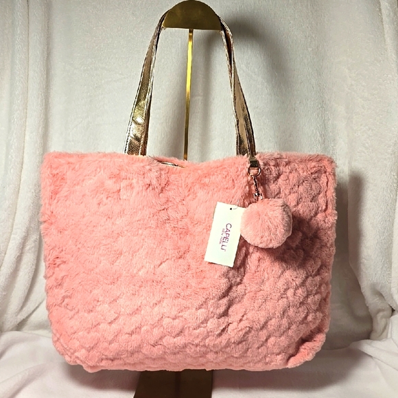 Capelli of New York Handbags - Capelli of New York Blush Textured Tote